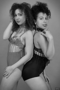 2017-10-22 Isabelle and Stephy dance tops and control briefs worn as hotpants