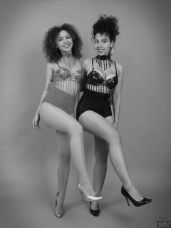 2017-10-22 Isabelle and Stephy dance tops and control briefs worn as hotpants