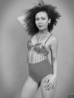 2017-10-22 Isabelle in dance top and control briefs worn as hotpants