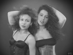 2017-10-22 Isabelle and Stephy tightly laced corset and pantie girdle worn as hotpants