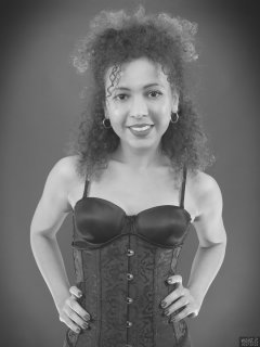 2017-10-22 Isabelle tightly laced corset and pantie girdle worn as hotpants