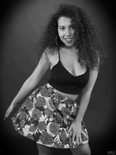 2017-10-22 Stephy in her own top and skirt