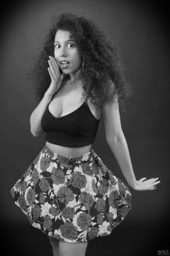 2017-10-22 Stephy in her own top and skirt