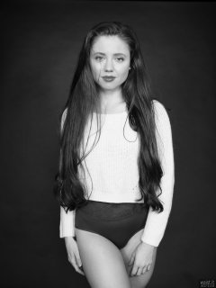 Charlene Joy in her own white pullover
