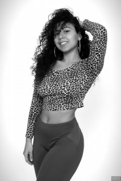 2017-11-26 Stephy Samer fashion shoot - in her own top and trousers