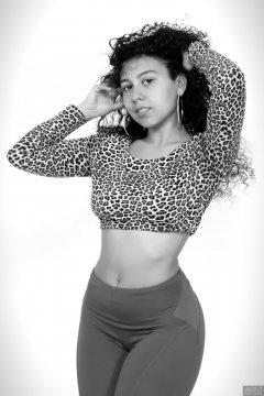 2017-11-26 Stephy Samer fashion shoot - in her own top and trousers