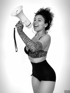 2017-11-26 Stephy Samer - showing off her fabulous figure in black animal-print bra and black, high-waist, firm-control, pantie girdle worn as hotpants