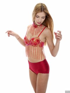 2017-12-16 Christina Demy in red jewelled dance costume