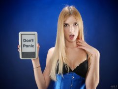 2017-12-16 Christina Demy in blue tightly-laced blue underbust corset, over black bra and black pantie girdle, worn as hotpants
