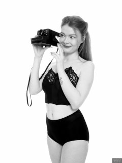 2018-02-03 Amy in black bra and black high-waist control briefs worn as hotpants