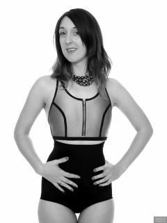 2018-02-18 Madame Cerise in silver sports top and black high waist pantie girdle worn as hotpants