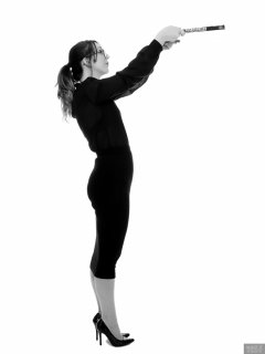 2018-02-18 Madame Cerise in black blouse and tight black pencil skirt