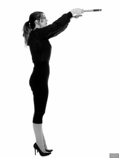 2018-02-18 Madame Cerise in black blouse and tight black pencil skirt