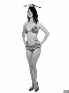 2018-02-18 Madame Cerise in vintage-style red and white polka dot bikini