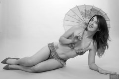 2018-02-18 Madame Cerise in vintage-style red and white polka dot bikini