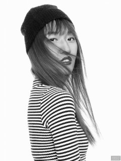 2018-02-24 Salina Pun fin black and white striped dress