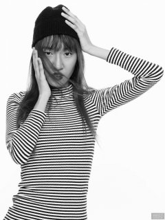 2018-02-24 Salina Pun fin black and white striped dress