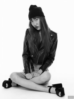 2018-02-24 Salina Pun fin black and white striped dress