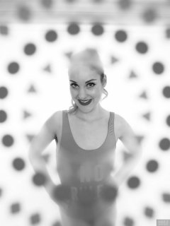 2018-04-07 Annie91 in her own turquoise one-piece swimsuit - with special filter