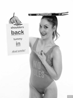 2018-04-07 Annie91 in her own turquoise one-piece swimsuit