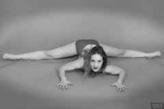 2018-04-07 Annie91 in red jewelled dance top and red pocket gorde worn as hotpants