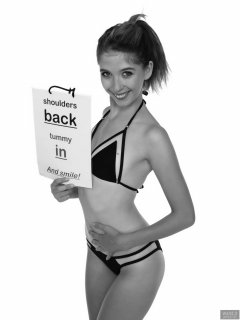 2018-07-25 Twinklenose, "shoulders back, tummy in", wearing bikini