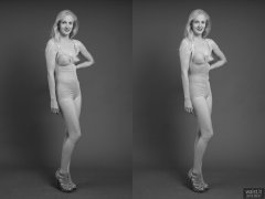 2018-09-01 Christina Elsom fitness collage showing bulging tummy vs tucked in tummy