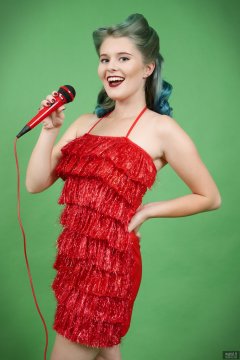 2018-11-04 Sophie Pixie in red tinsel dress