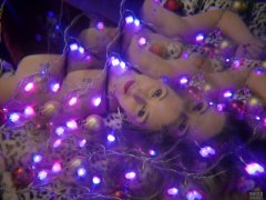 2018-11-17 Madame Cerise wrapped in AC-driven LED fairy lights during her Christmas Shoot