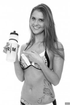 2019-02-10 JaySeaW in working-out, wearing her own black and white bikini.