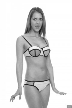 2019-02-10 JaySeaW in pink multi-coloured neoprene bikini set.