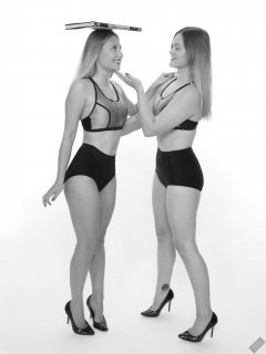 2019-05-04 Fabiene and CloEliza work on their posture and deportment