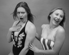2019-05-04 CloEliza and Fabiene in their own vintage-style one-piece swimsuits