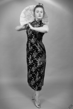 2019-05-04 CloEliza in black cheongsam dress