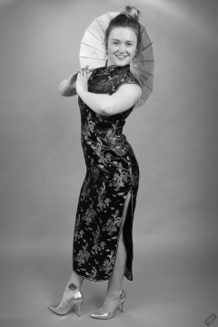2019-05-04 CloEliza in black cheongsam dress