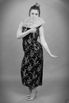 2019-05-04 CloEliza in black cheongsam dress