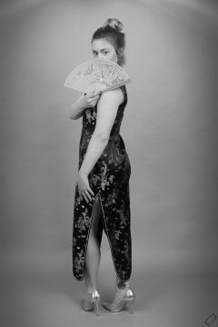 2019-05-04 CloEliza in black cheongsam dress