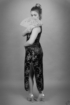 2019-05-04 CloEliza in black cheongsam dress