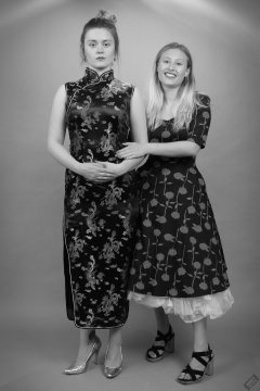 2019-05-04 CloEliza and Fabiene in dresses of contrasting styles