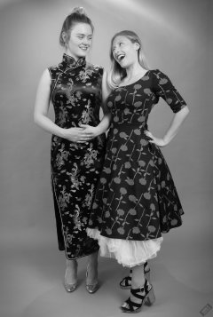 2019-05-04 Fabiene and CloEliza in dresses of contrasting styles