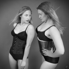 2019-05-04 Fabiene and CloEliza having fun with some serious corsetry