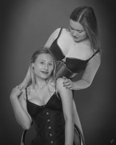2019-05-04 Fabiene and CloEliza having fun with some serious corsetry