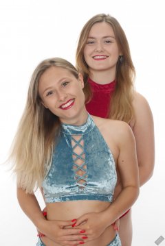 2019-05-04 Fabiene and CloEliza in their own pole dance costumes