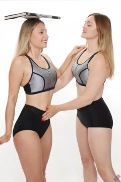2019-05-04 Fabiene and CloEliza work on their posture and deportment