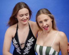 2019-05-04 CloEliza and Fabiene in their own vintage-style one-piece swimsuits