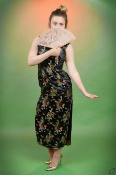 2019-05-04 CloEliza in black cheongsam dress