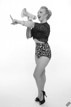 2019-05-25 KL Modelling - in vintage lace top and tight animal print control briefs, worn as hotpants