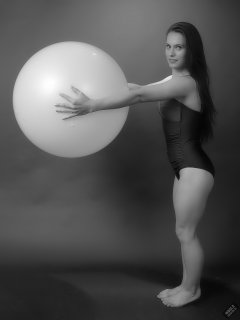 2019-09-21 Kristine Gold - in blue and purple vintage-style one-piece tummy-control swimsuit by M&S