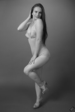 2019-09-21 Kristine Gold - in tight pink vintage pantie-corselette