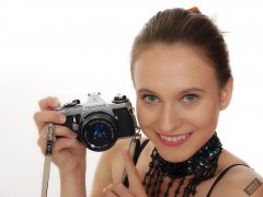 2019-09-21 Kristine Gold - in dark-blue jewelled dance-top and tight blue pantie girdle worn as hot-pants